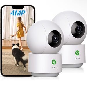 AOSU 4MP Indoor Security Cameras 2 Pack